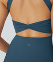 SoftlyZero™ Airy Backless Twisted Cool Touch Dance Active Dress-Easy Peezy Edition - Majolica Blue