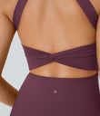 Backless Twisted Active Dress - Fig
