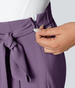 Halara Flex™ High Waisted Tie Side Wide Leg Work Pants - Sandalwood Violet