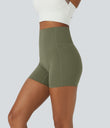 Halara UltraSculpt™ High Waisted Tummy Control Side Pocket Shaping Training Biker Shorts 5'' - Grass Grey Green