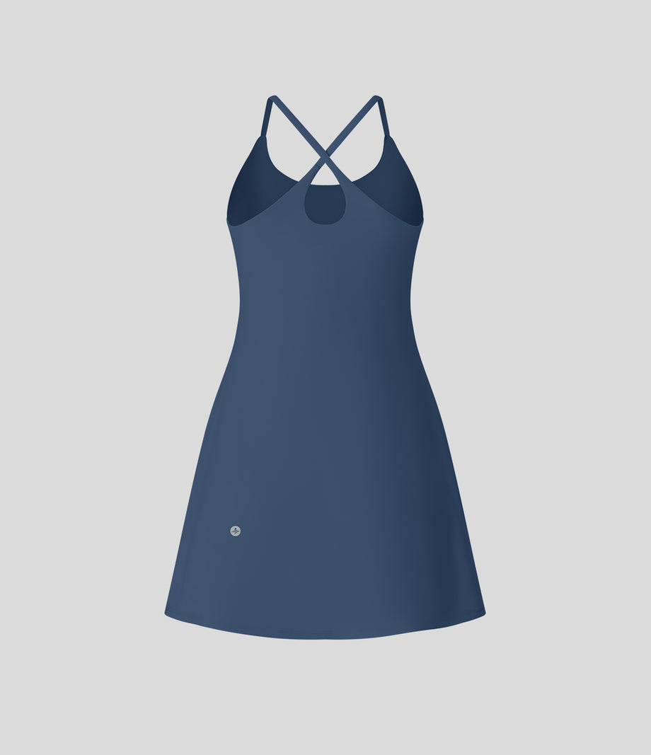 SoftlyZero™ Plush Backless Active Dress - Dark Turquoise