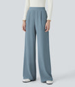 Halara Flex™ High Waisted Body Sculpt Waist-Slimming Pocket Wide Leg Micro Waffle Work Pants - Mountain Spring