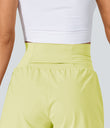 SoftlyZero™ Airy Super High Waisted 2-in-1 Cool Touch Yoga Shorts with Pockets - Yellow Pear