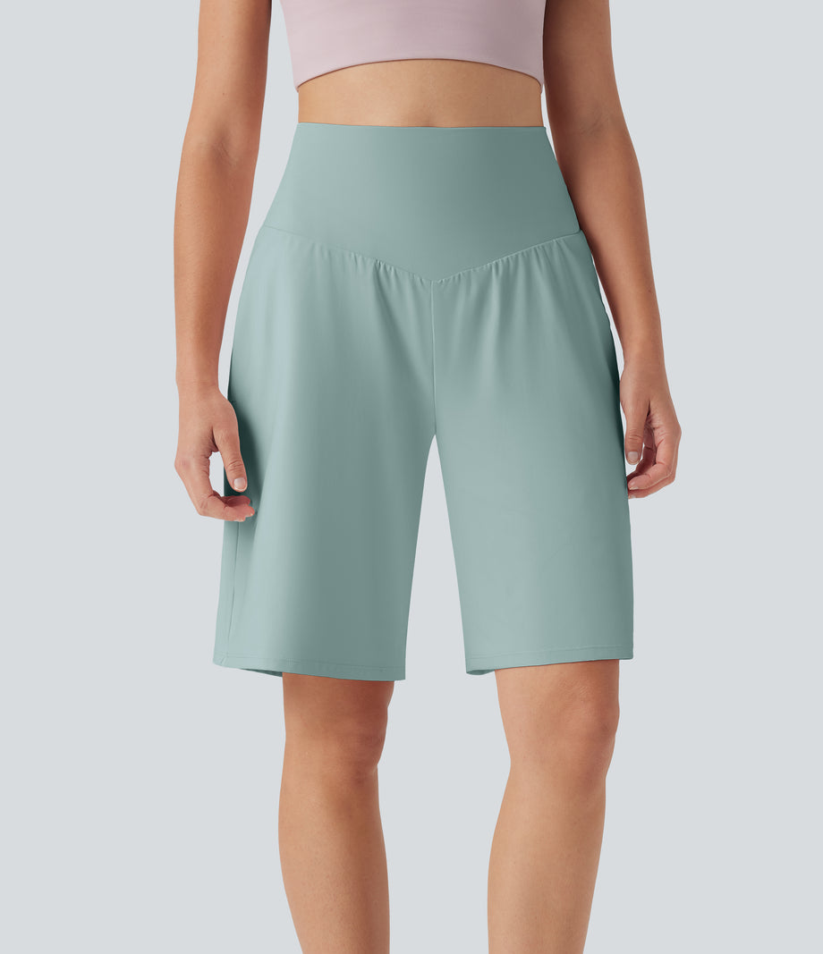 SoftlyZero™ Airy High Waisted Pockets Cool Touch Yoga Bermuda Shorts - Ether