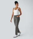 Halara Flex™ High Waisted Pockets Straight Leg Washed Casual Jeans - Dirty Black Denim