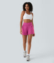 SoftlyZero™ Airy Super High Waisted 2-in-1  Cool Touch Yoga Shorts 5'' with Pockets-Longer Length - Fuchsia Fedora