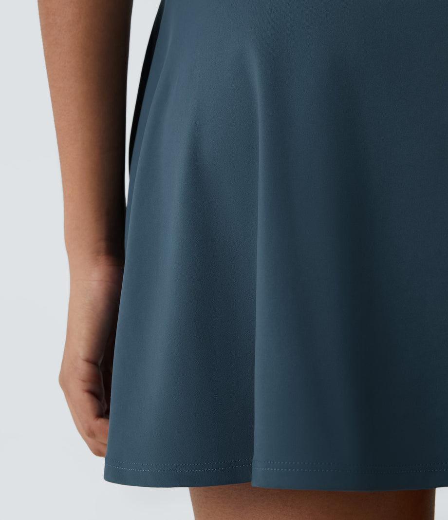 Flare Mini Dance Active Dress-Longer Length - Majolica Blue