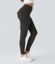 DayStretch High Waisted Cargo Pocket Skinny Yoga Leggings - Hazelnut Black