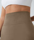 OneForm Seamless Flow High Waisted Ruched Plain Leggings - Chestnut Brown