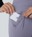 SoftlyZero™ Plush High Waisted Drawstring Pocket Plain Full Length Joggers - Silver Bullet