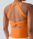 SoftlyZero™ Plush Cut Out Yoga Tank Top A-D Cups - Sun Orange