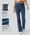 Halara Flex™ Mid Rise Pockets Casual Bootcut Jeans - Washed Denim Bleached Blue