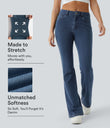 Halara Flex™ Mid Rise Pockets Casual Bootcut Jeans - Washed Denim Bleached Blue