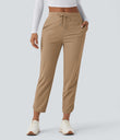 Mid Rise Drawstring Curved Hem Quick Dry Golf Tapered Pants with Pockets-UPF40+ - Cartouche