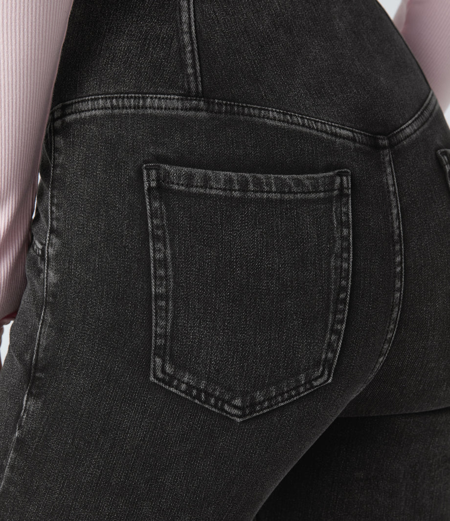 Halara Flex™ High Waisted Crossover Pocket Cool Touch Washed Casual Jeans - Tar Denim
