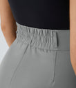 Halara Flex™ High Waisted Zipper Pocket Shirred Straight Leg Work Pants - Mockingbird