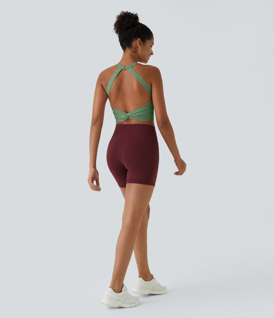 SoftlyZero™ Plush Cut Out Cropped Yoga Tank Top - Kashmir