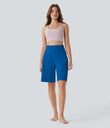 SoftlyZero™ Airy High Waisted Pockets Cool Touch Yoga Bermuda Shorts - Skydiver