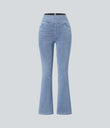 Halara Flex™ High Waisted Pockets Washed Casual Bootcut Jeans - Gray Blue Denim