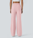 DayStretch High Waisted Pockets Straight Leg Casual Pants - Primrose Pink