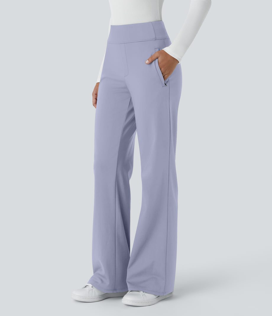 Halara Flex™ DayStretch Mid Rise Side Zipper Pocket Work Flare Pants - Icelandic Blue