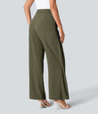 Halara Flex™ High Waisted Tie Side Wide Leg Work Pants - Burnt Olive