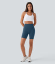 Halara UltraSculpt™ High Waisted Scrunch Butt Lifting Tummy Control Side Pocket Shaping Workout Biker Shorts 7'' - Majolica Blue