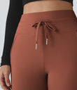 SoftlyZero™ Plush High Waisted Drawstring Pocket Plain Full Length Joggers - Sequoia