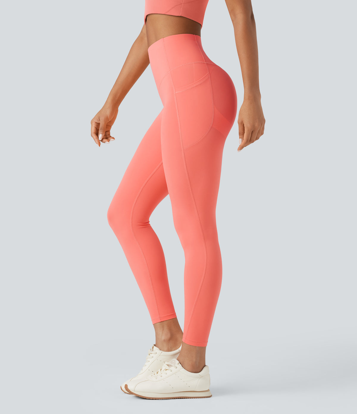 Halara UltraSculpt™ High Waisted Butt Lifting Tummy Control Pocket Shaping Workout Leggings - Fusion Coral