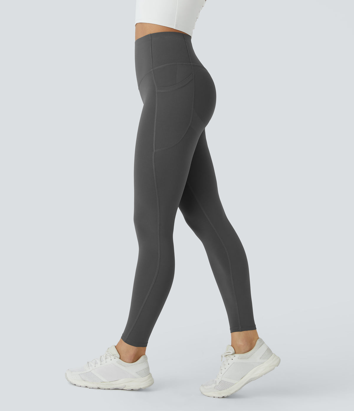 Halara UltraSculpt™ High Waisted Butt Lifting Tummy Control Pocket Shaping Workout Leggings - Volcanic Ash