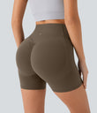 Halara UltraSculpt™ High Waisted Scrunch Butt Lifting Tummy Control Pocket Shaping Workout Biker Shorts 5'' - Thick Earthy Brown