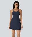 SoftlyZero™ Plush Double Straps 2-Piece Pocket Slip Dance Active Dress A-D Cups - Peacoat