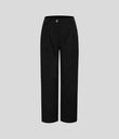 Mid Rise Zipper Pocket Corduroy Casual Pants - Black