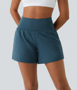 SoftlyZero™ Airy Super High Waisted 2-in-1  Cool Touch Yoga Shorts 5'' with Pockets-Longer Length - Majolica Blue