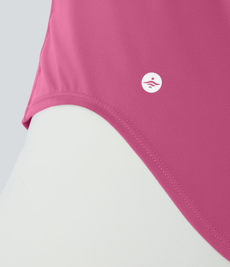 Halara UltraSculpt™ Round Neck Curved Hem Workout Tank Top - Pink Power