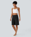 SoftlyZero™ Airy High Waisted Pockets Cool Touch Yoga Bermuda Shorts - Black
