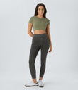 Halara Flex™ High Waisted Pocket Denim Casual Leggings - Hemp Rope Black Denim
