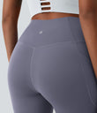 SoftlyZero™ Crossover Pocket Plain Leggings-UPF50+ - Light Gray Violet