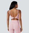Halara UltraSculpt™ Double Straps Twisted Backless Cropped Yoga Tank Top - Primrose Pink