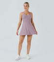 Backless Twisted Active Dress - Pink Purple