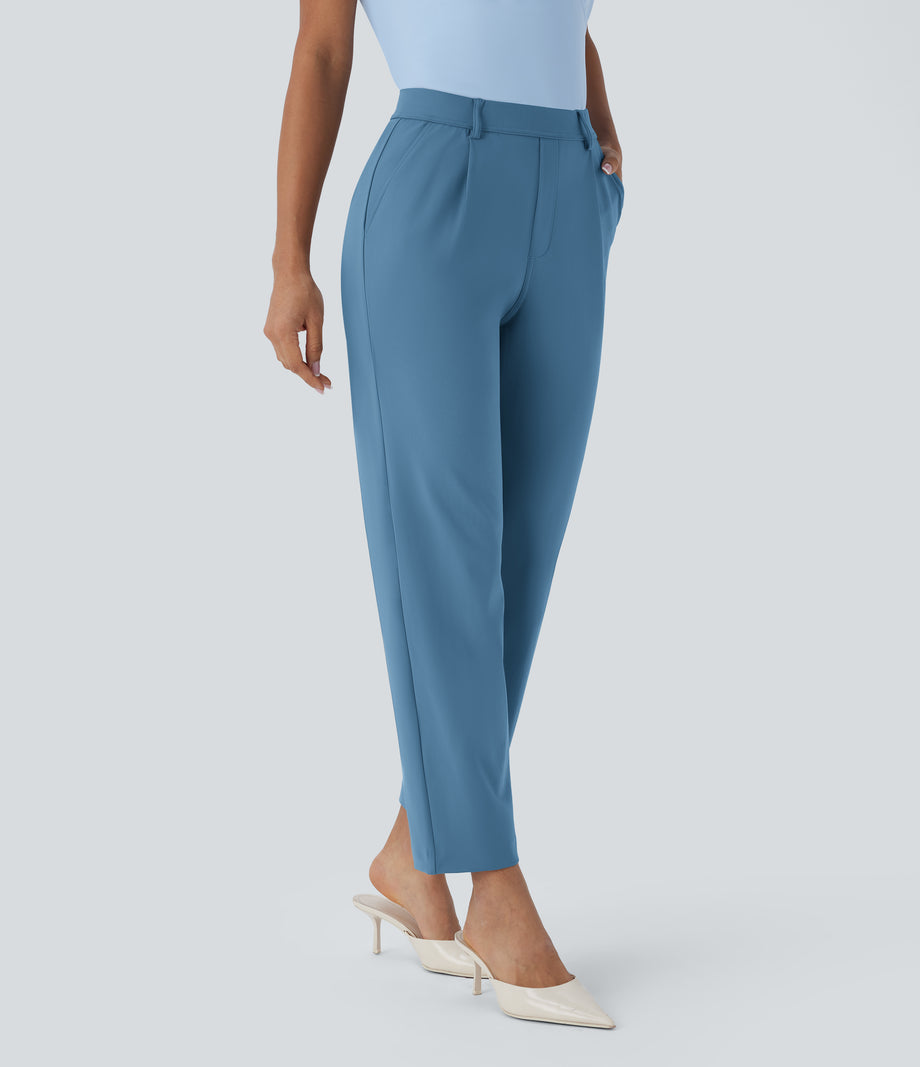 Halara Flex™ DayStretch High Waisted Pocket Ankle Length Tapered Work Pants - Light Azure