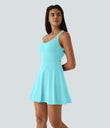 SoftlyZero™ Airy Backless Twisted Flare Low Support Dance Active Dress-Longer Length-Easy Peezy Edition A-D Cups - Loka Blue