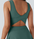 SoftlyZero™ Airy U Neck 2-in-1 Pocket Mini Cool Touch Dance Active Dress - Blue Spruce