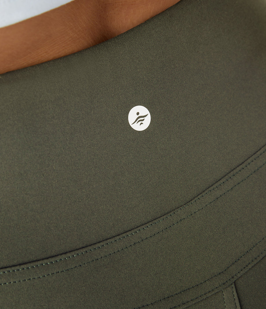 DayStretch High Waisted Pocket Flare Yoga Leggings - Forest Night