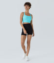 SoftlyZero™ Airy Square Neck Backless Crisscross Cropped Cool Touch Yoga Tank Top-UPF50+ - Loka Blue