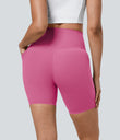 Halara UltraSculpt™ High Waisted Tummy Control Pocket Shaping Training Biker Shorts 7'' - Pink Power