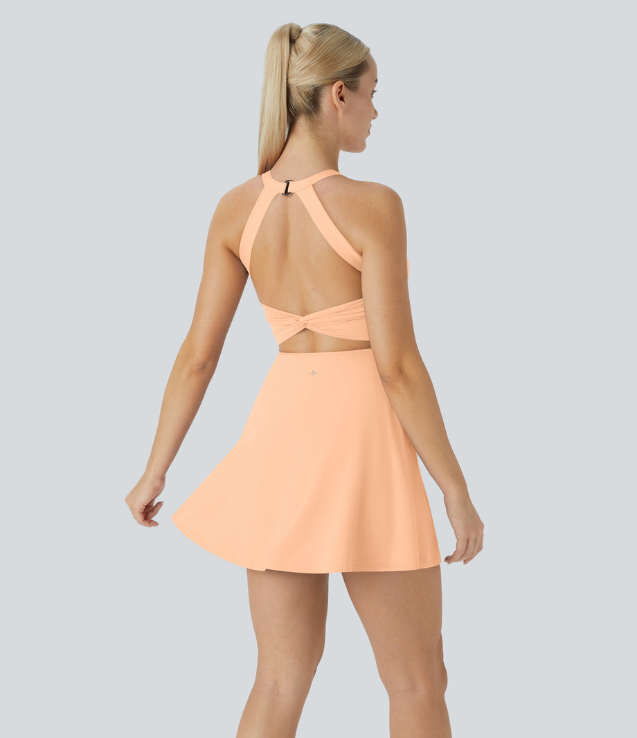 SoftlyZero™ Airy Backless Twisted Cool Touch Dance Active Dress-Easy Peezy Edition - Sunburst