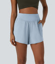 Breezeful™ High Waisted Pocket Quick Dry Casual Shorts 4" - Ballad Blue