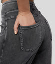 Halara Flex™ High Waisted Pockets Wide Leg Loose Work Jeans - Hemp Rope Black Denim