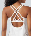 Halara UltraSculpt™ Round Neck Curved Hem Workout Tank Top - White